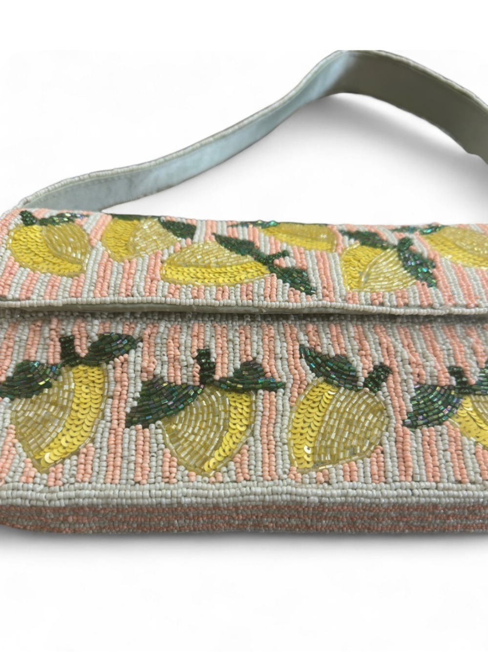 Beaded Lemon Design Ladies’ Handcrafted Shoulder Bag - Picture 3 of 7